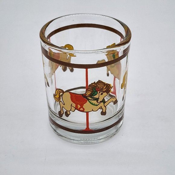 Vintage Pokee Votive Candle Holder Carousel Horses - Picture 3 of 5